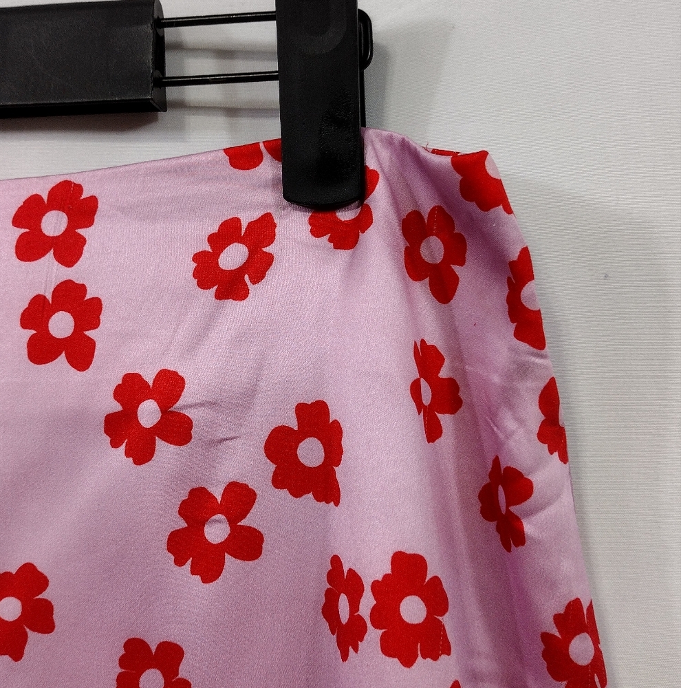 Princess Polly Polly Olton Floral Mini Skirt Women's 10 Pink Red Barbiecore 90s - Picture 5 of 12